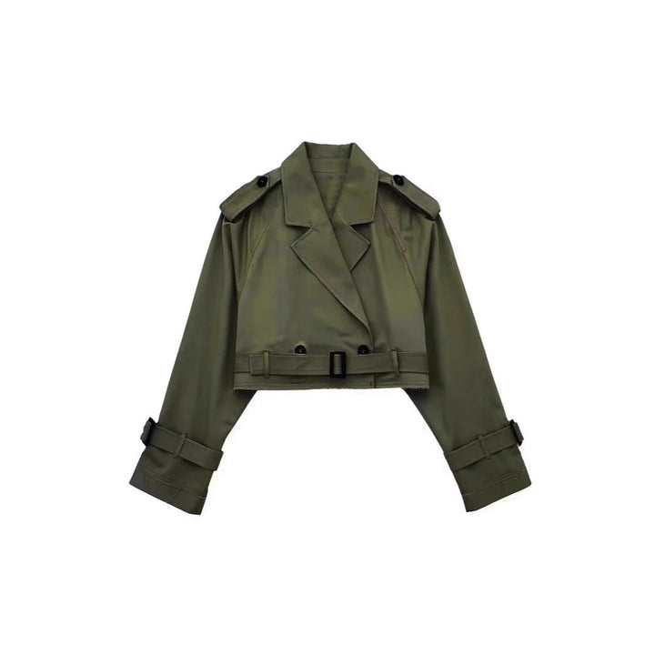 Dam stilren kort trenchcoat