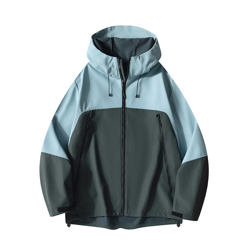Herr Hybrid Softshell Jacka med Huva, Andningsbar Fleecefoder &amp; Dold Dragkedja Fickor