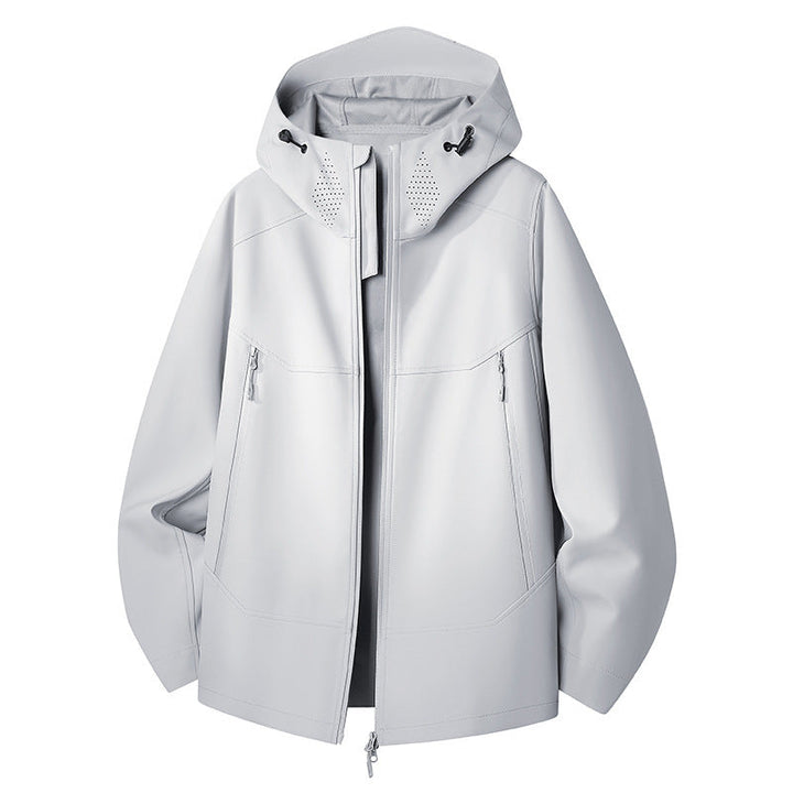 Dam vattentät softshell utomhusjacka med minimalistisk silhuett och Ventilation Perforation at den krage