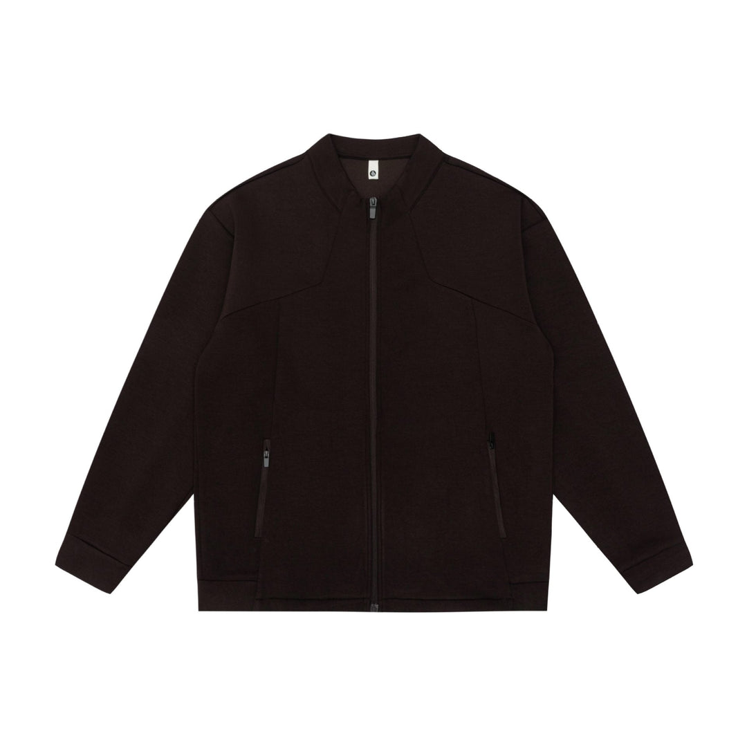 Unisex Oversized Dragkedja Jacka Gjord av Kraftig Bomullsblandning med Ståkrage och Dragkedja Fickor