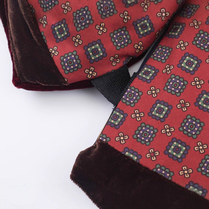 Dam Quiltad Patchwork Väst med Voluminous Sjalrakrage