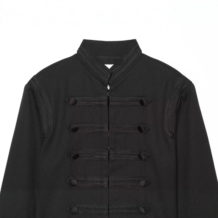 Dam Kort Box Jacka i Historical Military Stil med Dekorativ Straps