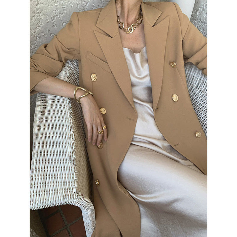 Dam elegant Double-breasted trenchcoat med midjebälte
