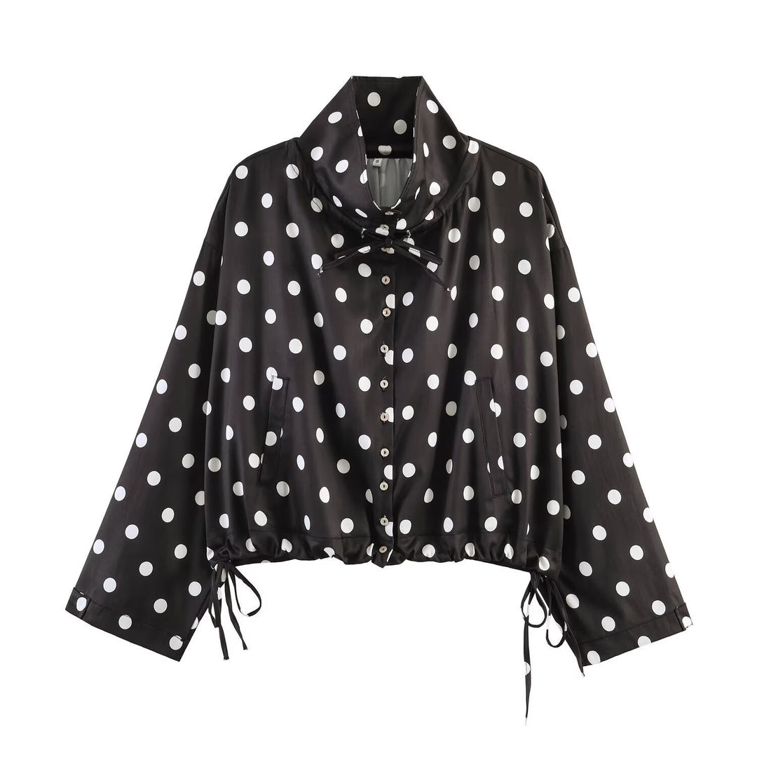Dam lätt Windbreaker med Stand krage, Ties och dragsko