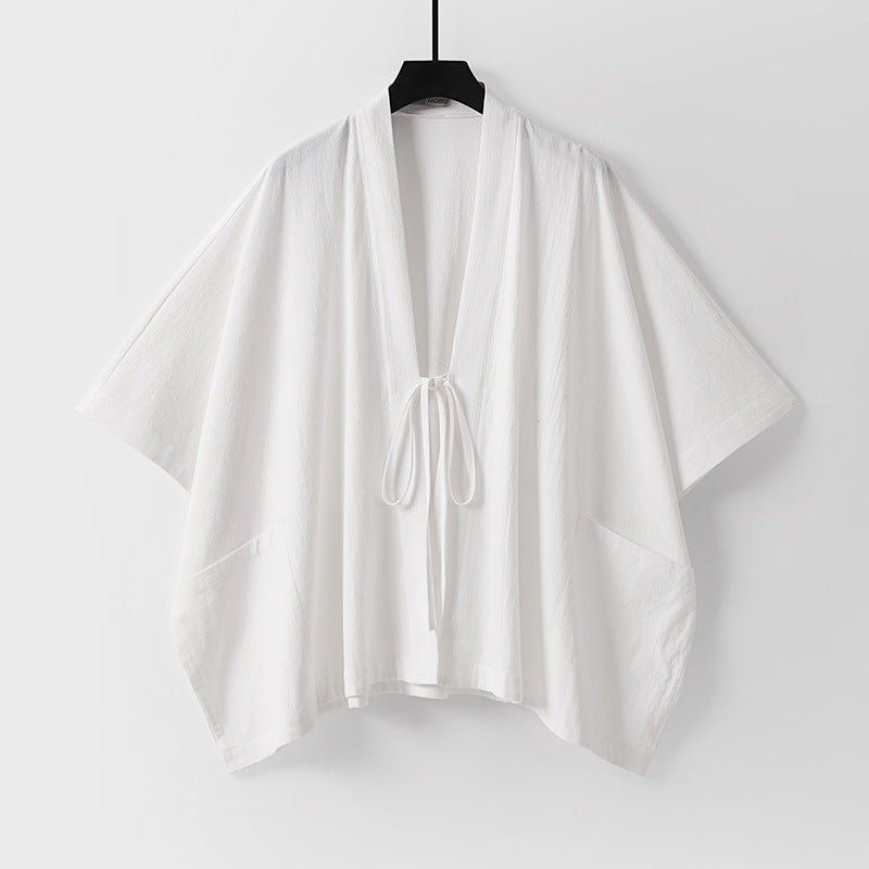 Dam oversize Kimono kofta med Tie och utanpåfickor