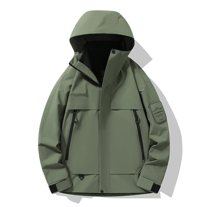 Herr Multifunctional Vattentät Softshell Regnjacka med Uttagbar Fleece Inre Jacka