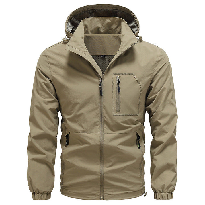 Herr ventilerande Ultralight Vind och regnjacka med meshfoder och Dold bröstficka