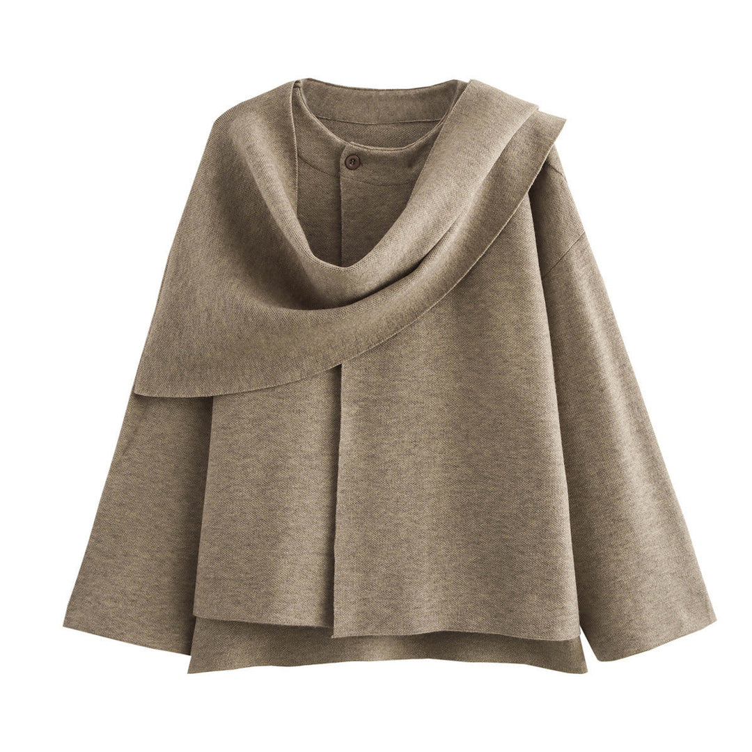 Dam Asymmetrical Poncho-Like Jacka Gjord av Mjuk Material