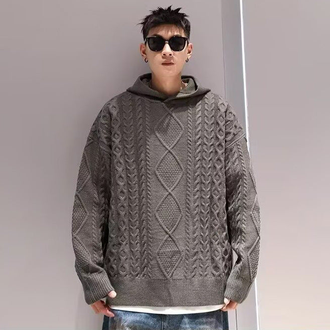 Herr Chunky Stickad Luvtröja Pullover