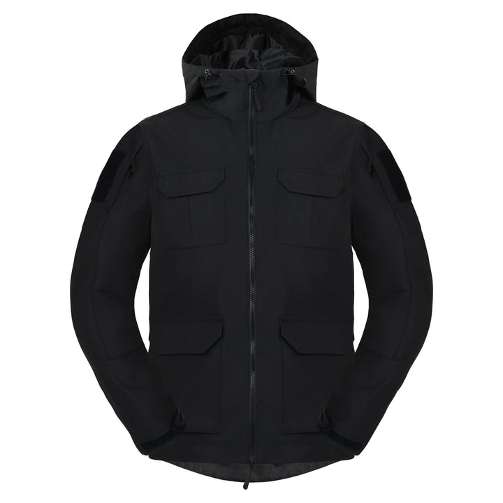 Herr Weatherproof med Huva Utility Parka med Lock Bröst Fickor och Ärm Lapp Panels