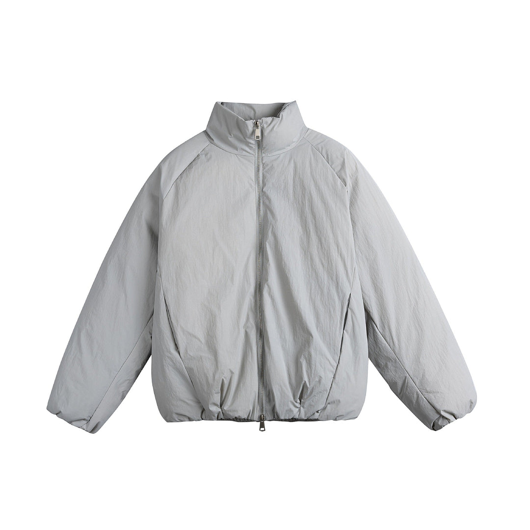 Unisex Oversized Vadderad Jacka med Hög Ståkrage och Tvåvägsdragkedja