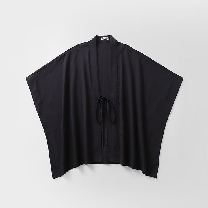 Dam oversize Kimono kofta med knytband och sidofickor