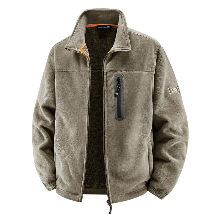 Herr Termisk Fleece Frilufts Jacka med Teddyfoder, Bröst Dragkedja &amp; Vindtät Yta