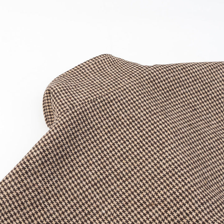 Dam kort oversize övergångsjacka in Houndstooth mönster med ståkrage och Elastic fåll