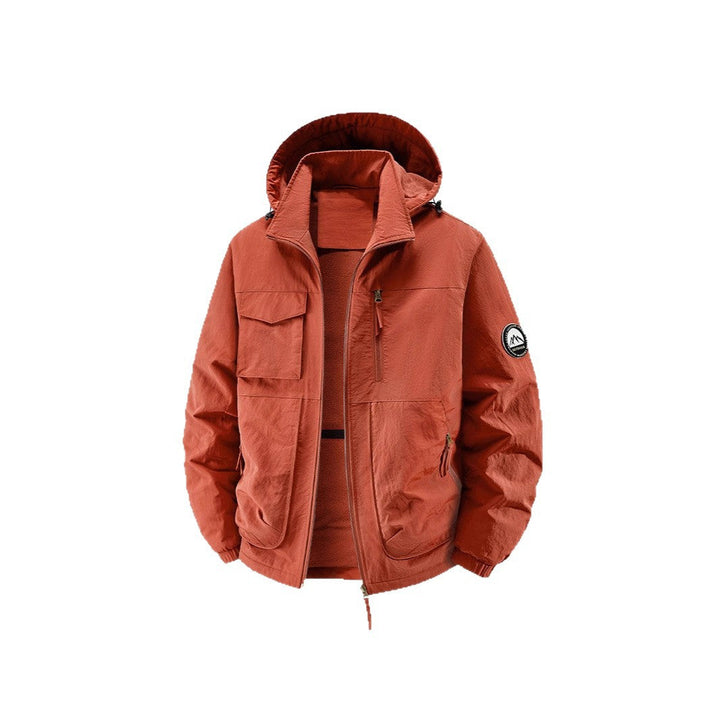 Herr Insulated Utomhus Jacka med Fleecefoder och Multifunctional Utility Fickor