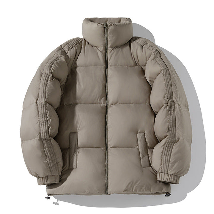 Unisex Oversize Vadderad Jacka med Hög Stå Krage, Side Arm Zippers och Drawstring