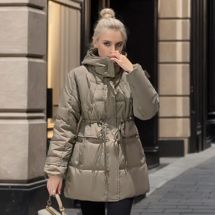 Dam värm vinterjacka med Praktisk Huva