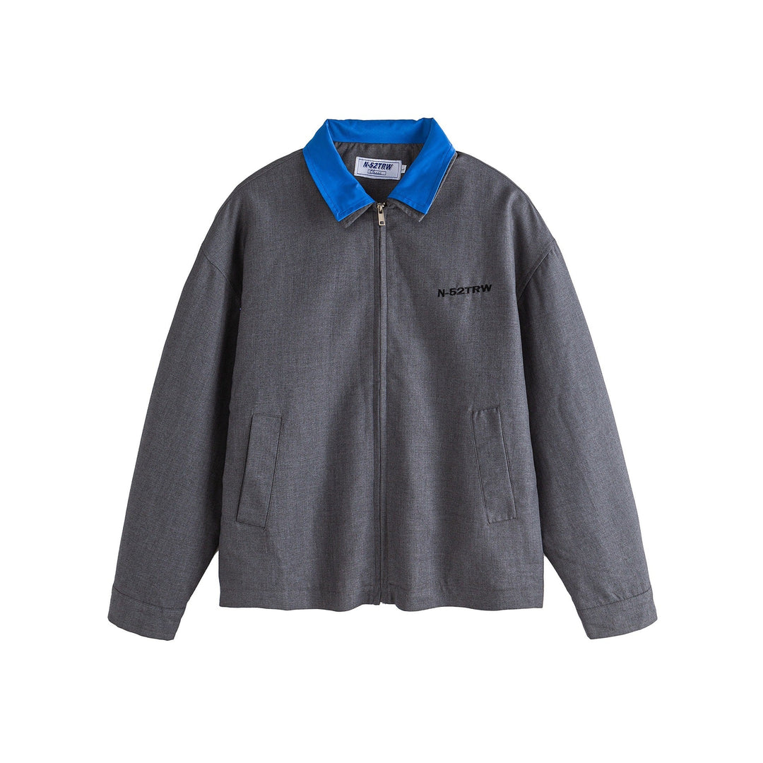 Herr Oversize Worker Jacka med Kontrast Krage