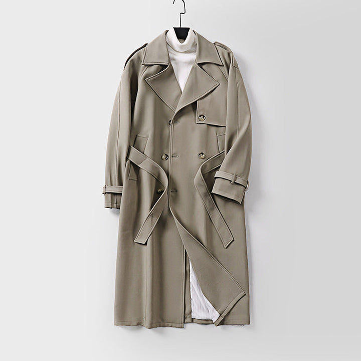 Dam Double-Breasted oversize trenchcoat med vid Shawl krage och bälte