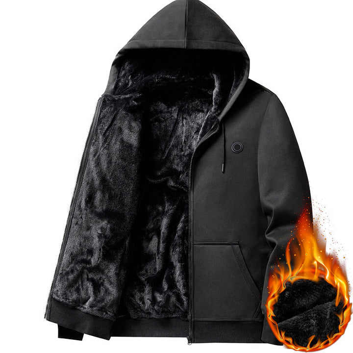 Herr Heated Fleece Luvtröja
