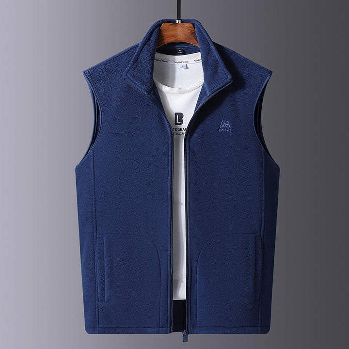 Herr Microfleece Termisk Väst med Vindtät Fram, Ståkrage, och Concealed Sidofickor