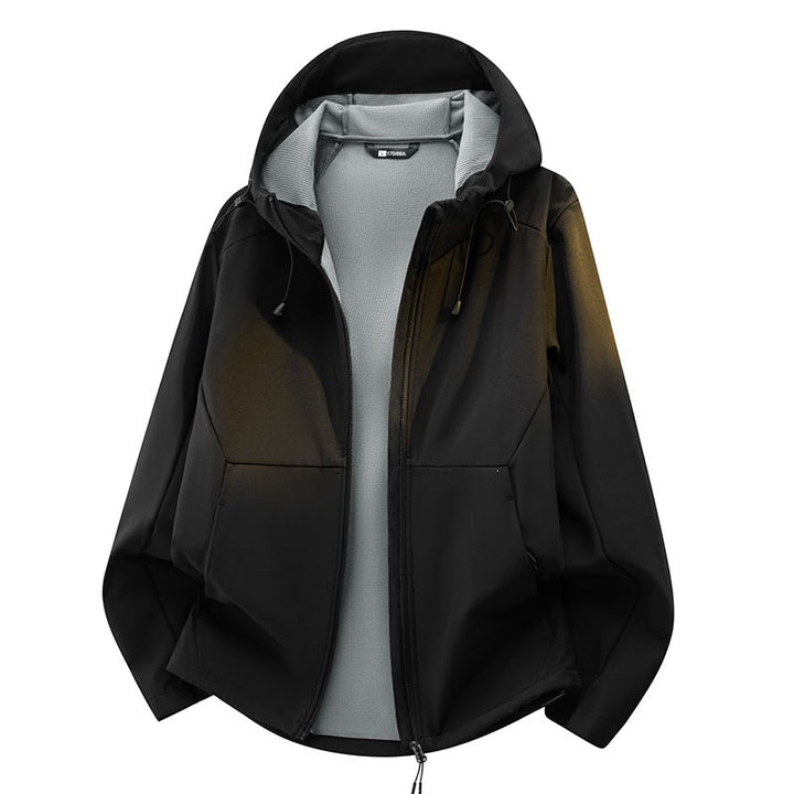 Unisex Softshell Övergångsjacka med Fleece Foder, Huva &amp; Vattenavvisande Coating