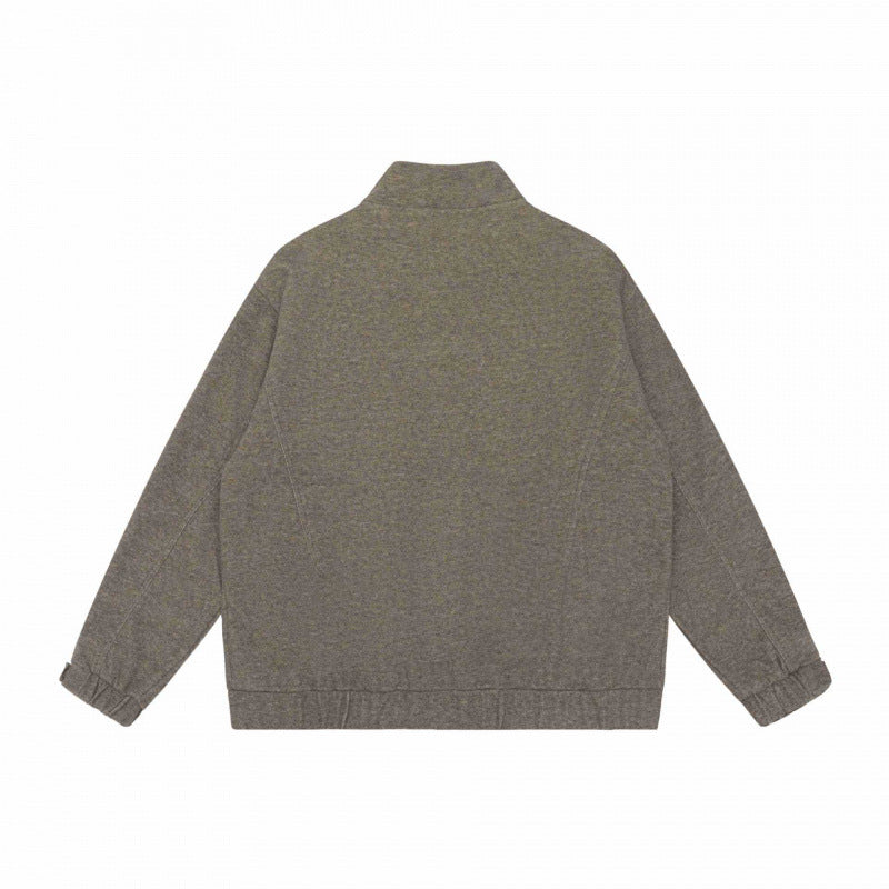 Herr boxig Dragkedja Blouson Jacka med ståkrage, Raglan Ärmar, och dold dragkedja