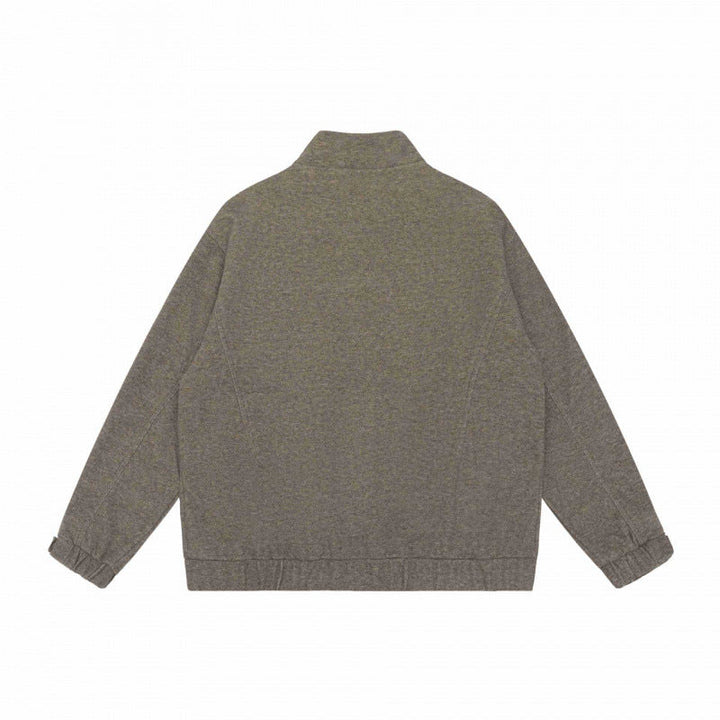 Herr boxig Dragkedja Blouson Jacka med ståkrage, Raglan Ärmar, och dold dragkedja