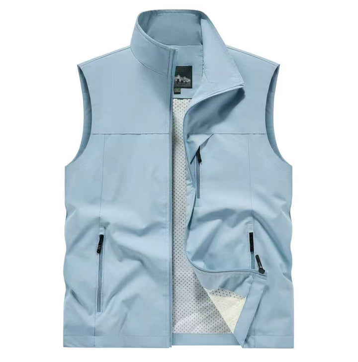 Herr ventilerande softshell Utomhus väst med Mesh innerfoder och fickor med dragkedja