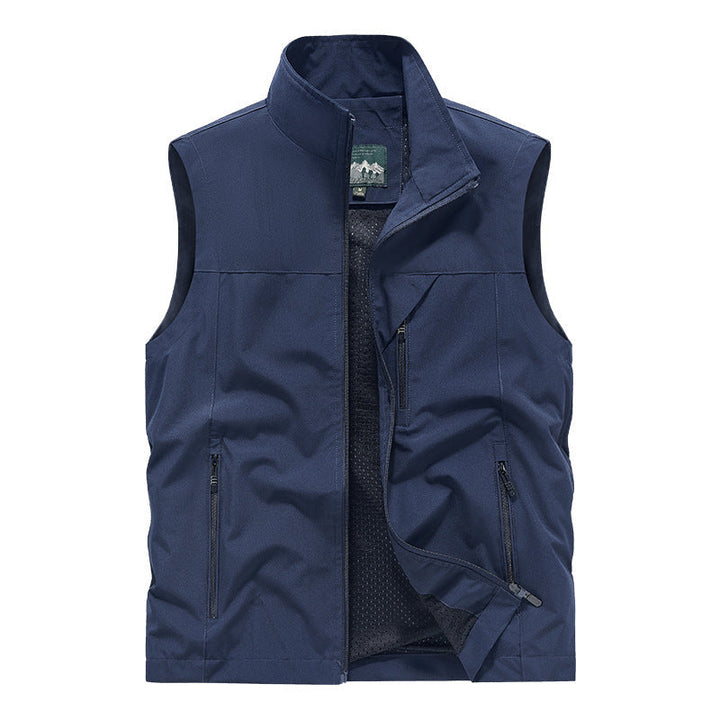 Herr ventilerande softshell Utomhus väst med Mesh innerfoder och fickor med dragkedja