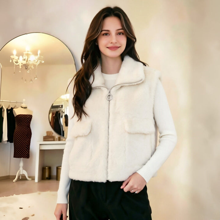 Dam Mysig Faux Fur Väst