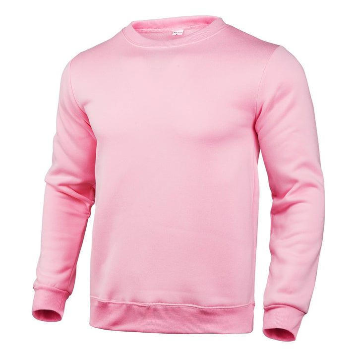 Herr Nan Klassisk Round Neck College-Tröja med Mjuk Fleece Inner Foder, Ribbad Fåll, och Reinforced Sömmar