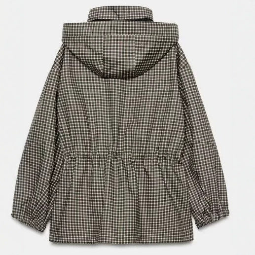 Dam Rutig Anorak med Huva och Drawstring