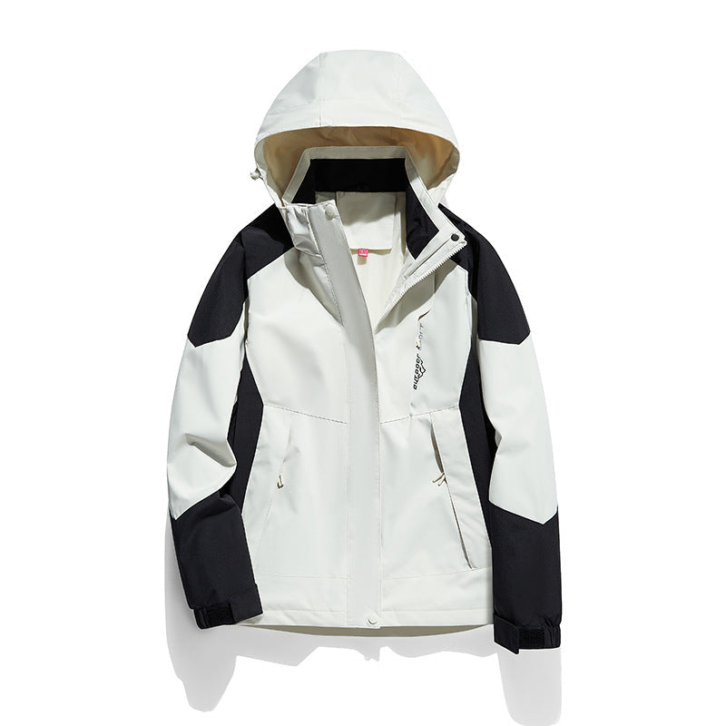 Dam två-layer softshell utomhusjacka med removable fleece inner layer och huva