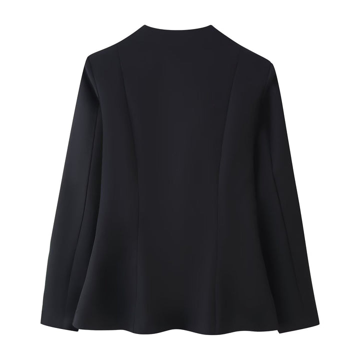Dam Kort Tailored Jacka med Heart-Shaped Skärning-Out och Peplum