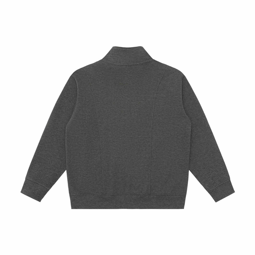 Unisex Lätt Ståkrage Jacka Gjord av Herringbone Structure med Hel Dragkedja