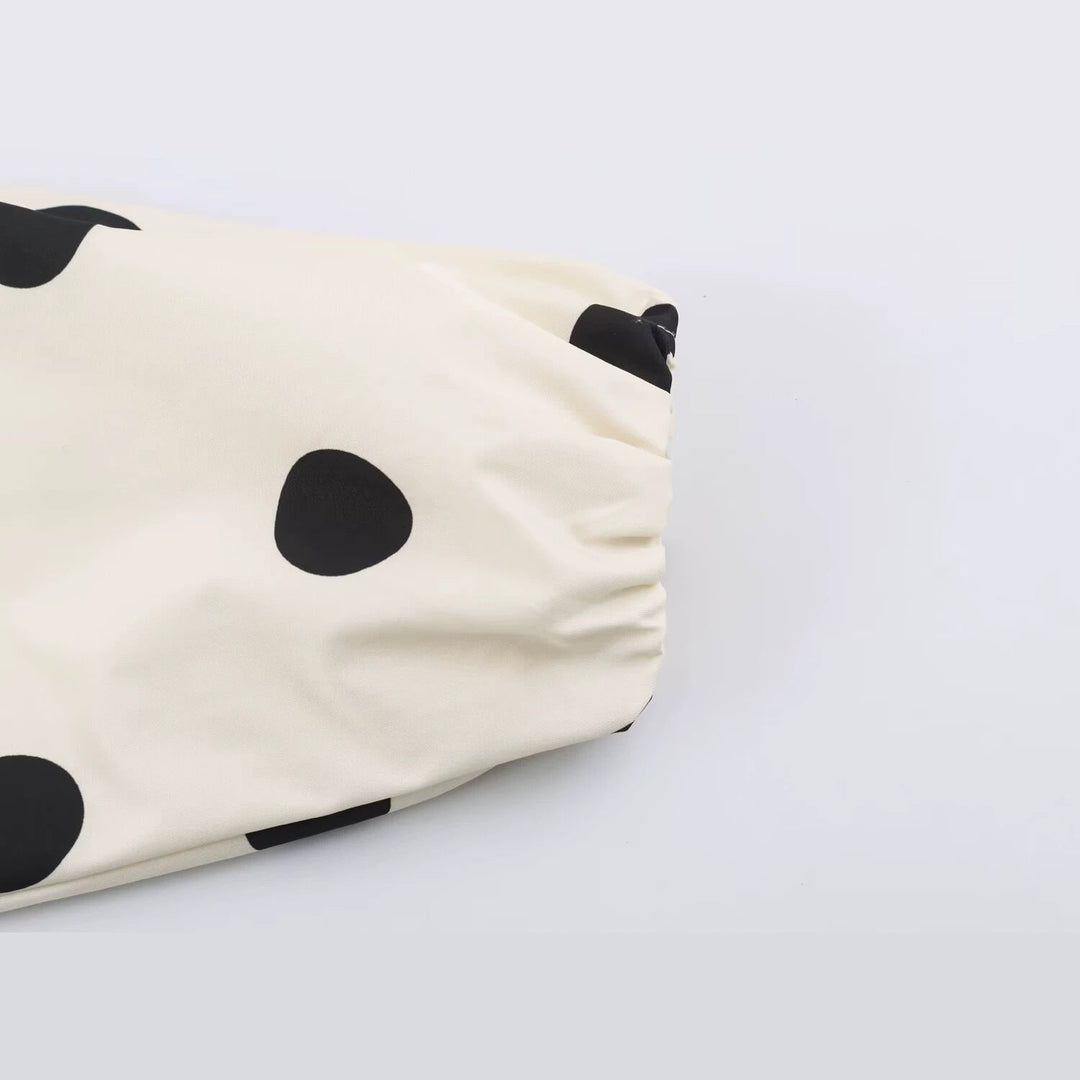 Dam lätt dotted rain jacka in oversize kort skärning med hög funnel krage