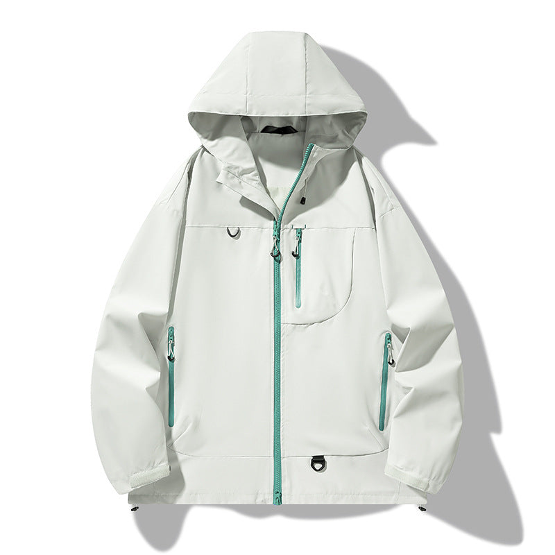Herr Nano Vattentät Softshell Jacka med Huva med Welded Sömmar, Concealed Bröstficka, och Adjustable Fåll
