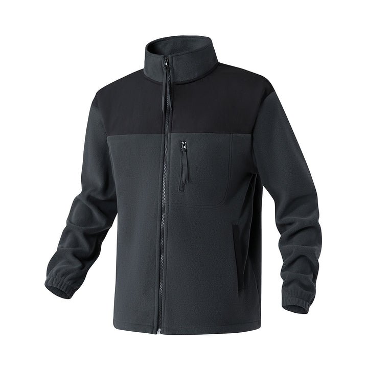Herr Fleecejacke med Verstärktem Schulterpaneel, Ståkrage och Brustreißverschluss