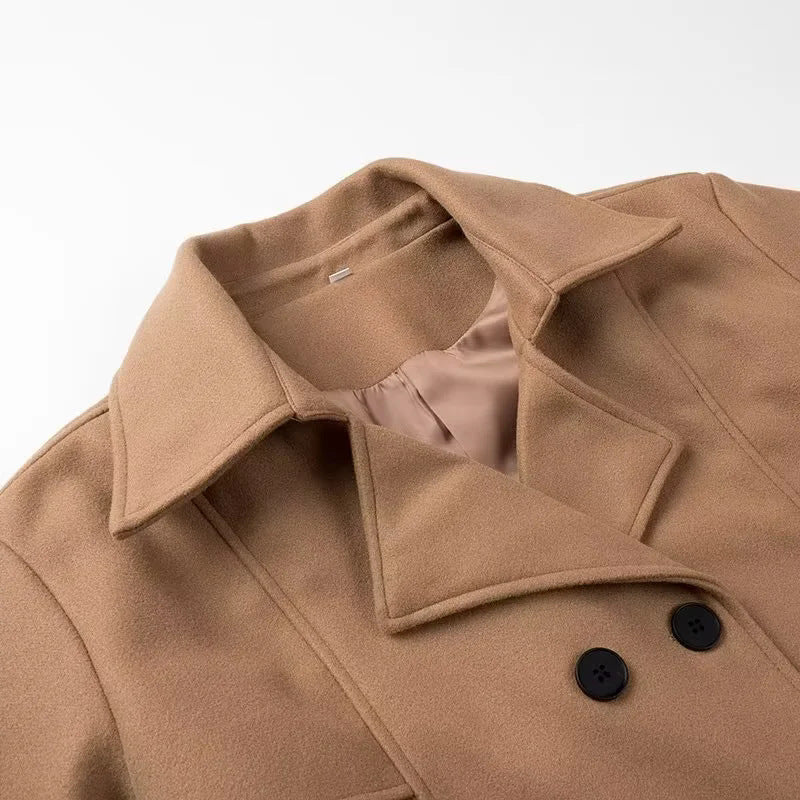 Dam longer figursydd trenchcoat med sjalkrage, tied bälte och decorative Vienna seams