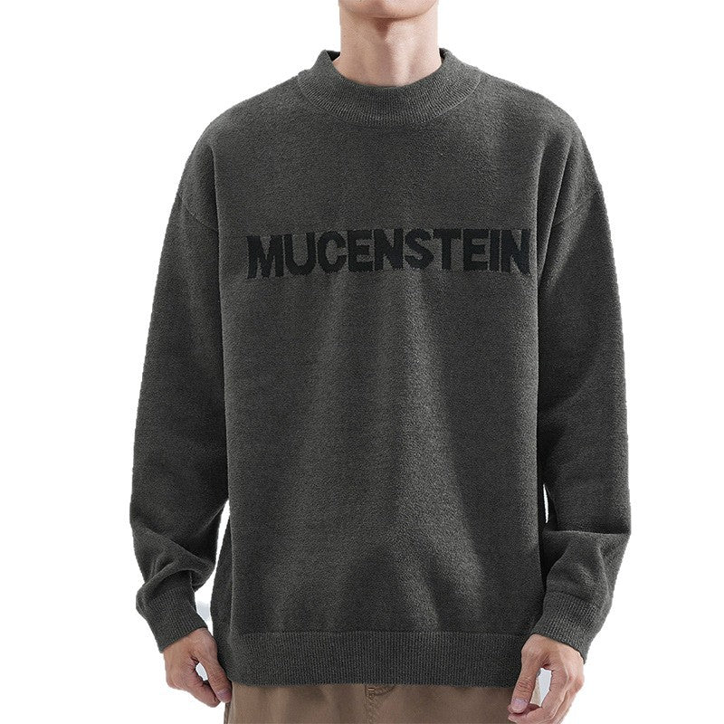 Herr Bekväm Oversized Tröja med Graphic Tryck