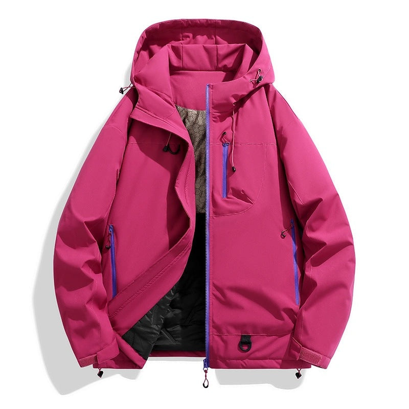 Dam vattentät Insulated softshell Thermo jacka med huva och Multifunctional fickor