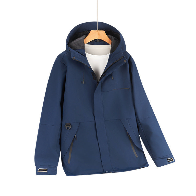 Herr vattenavvisande softshell hoodiejacka med dold dragkedjas och urban Skärning