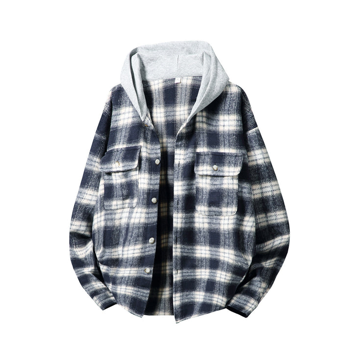 Unisex Skjortjacka i Layer Look med Integrated Huva