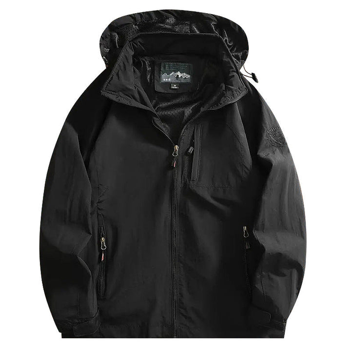 Herr Nano Lätt Wind och Water-Repellent Jacka med Huva med Concealed Bröst Dragkedja Ficka