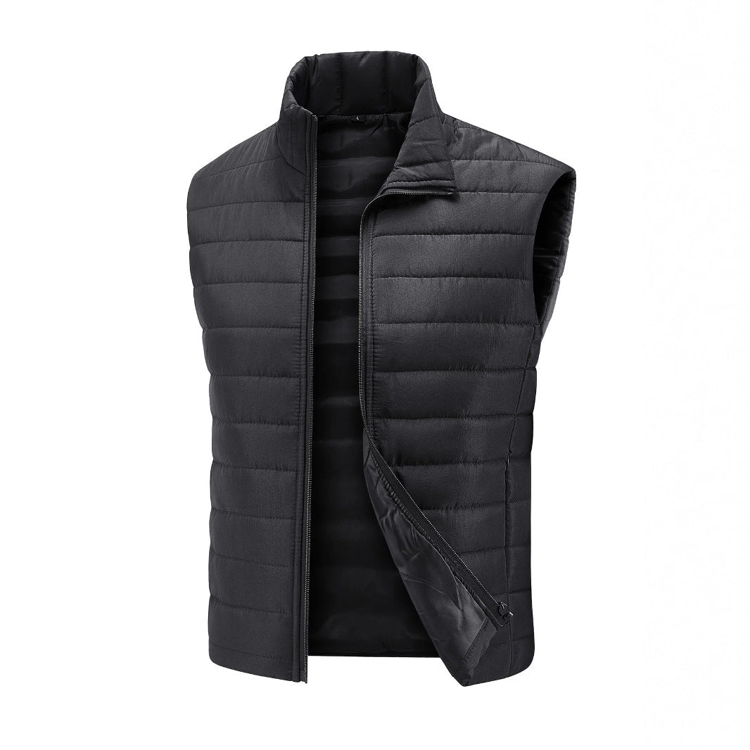 Herr Ultralight Vadderad Väst med Raised Krage och Insulating Termisk Filling