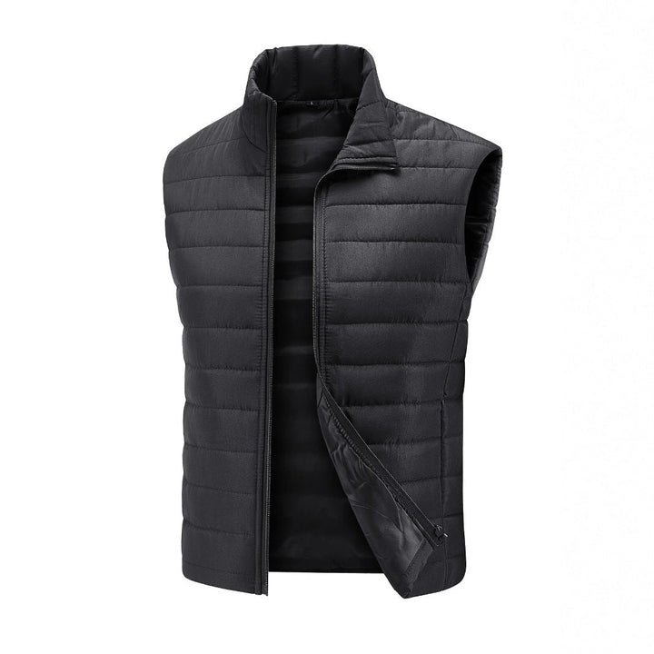 Herr Ultralight Vadderad Väst med Raised Krage och Insulating Termisk Filling
