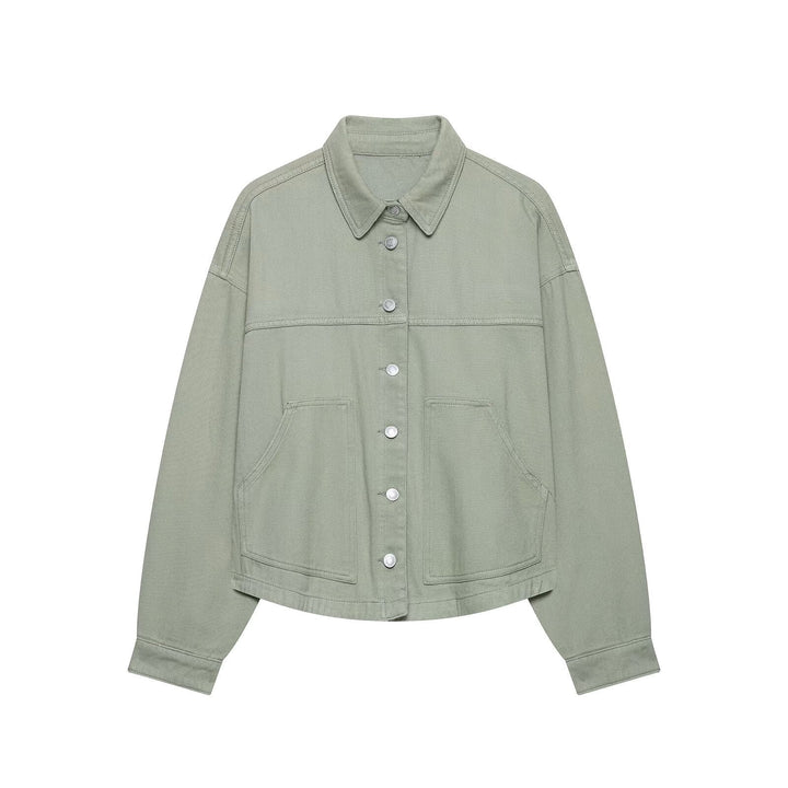 Dam Oversize Worker Jacka Tillverkad av Bomull Twill