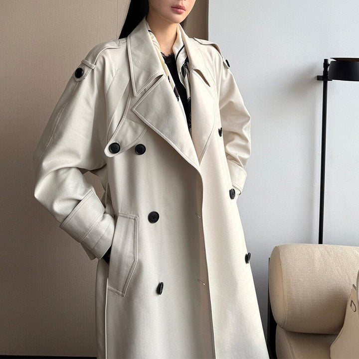 Dam modern trenchcoat med double knappslå