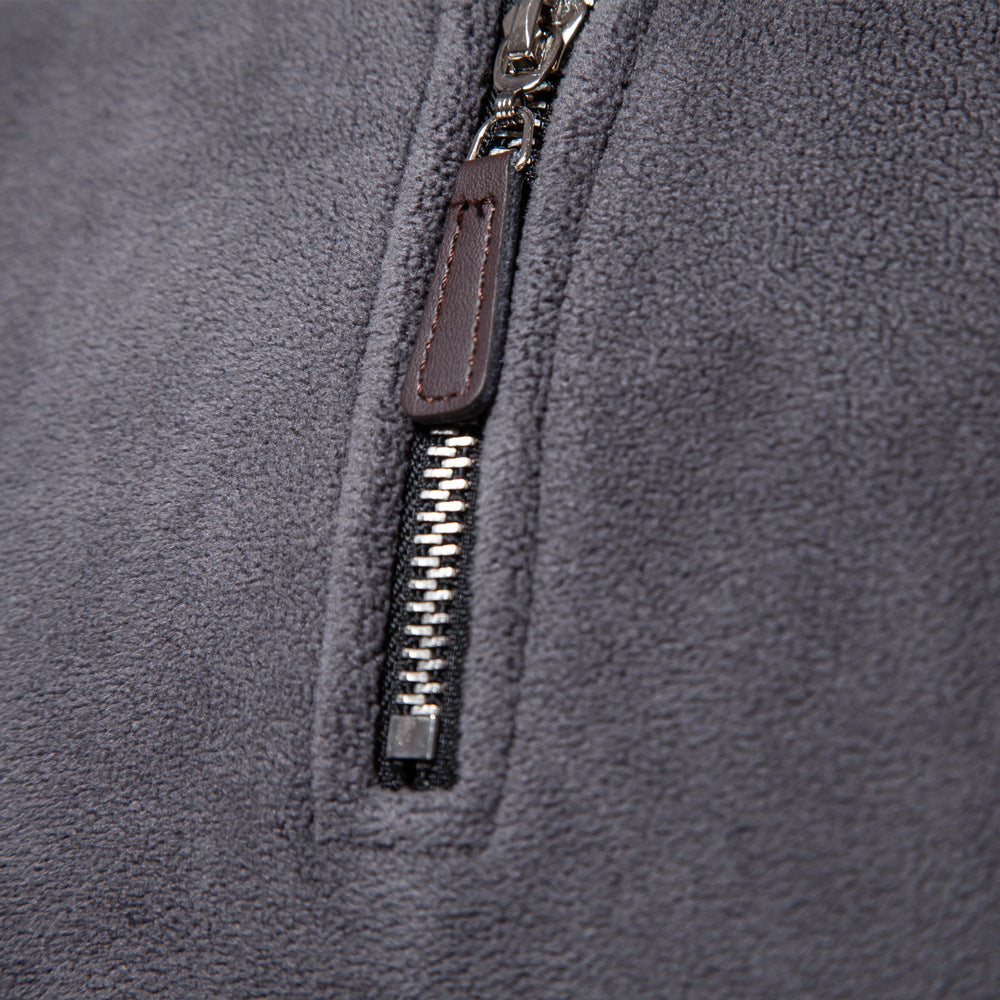 Herr Lätt Fleece Pullover med Kort Dragkedja och Ståkrage